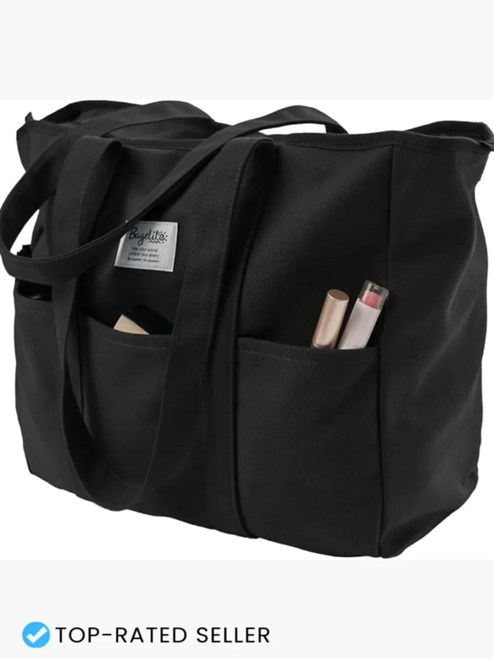 Extra Large Canvas Tote Utility Work Bag with Zipper Laptop